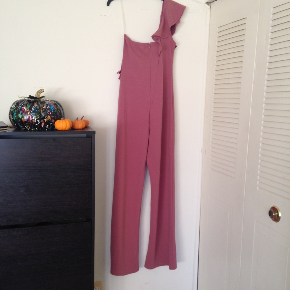 Ruffles One Shoulder Pink Jumper - Picture 6 of 8